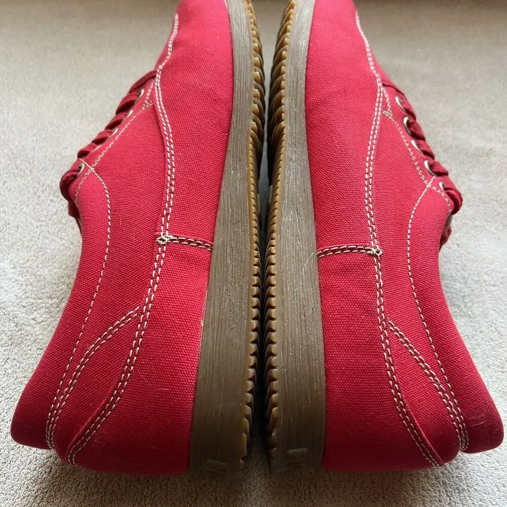 Hogan by Tod’s Bright Red Canvas Lace Up Sneaker Casual Shoes Men’s UK 9.5 US 11